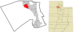 Davis County Utah incorporated and unincorporated areas Syracuse highlighted